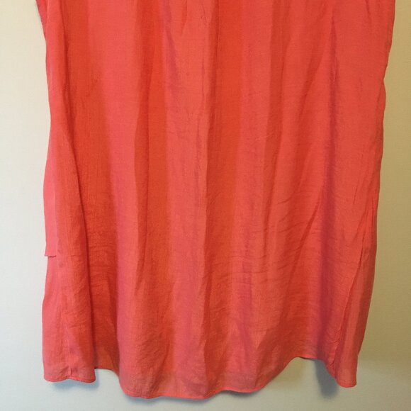Christina B Flowy Coral Pink Coastal Sleeveless Layered Tunic Top - Picture 7 of 13